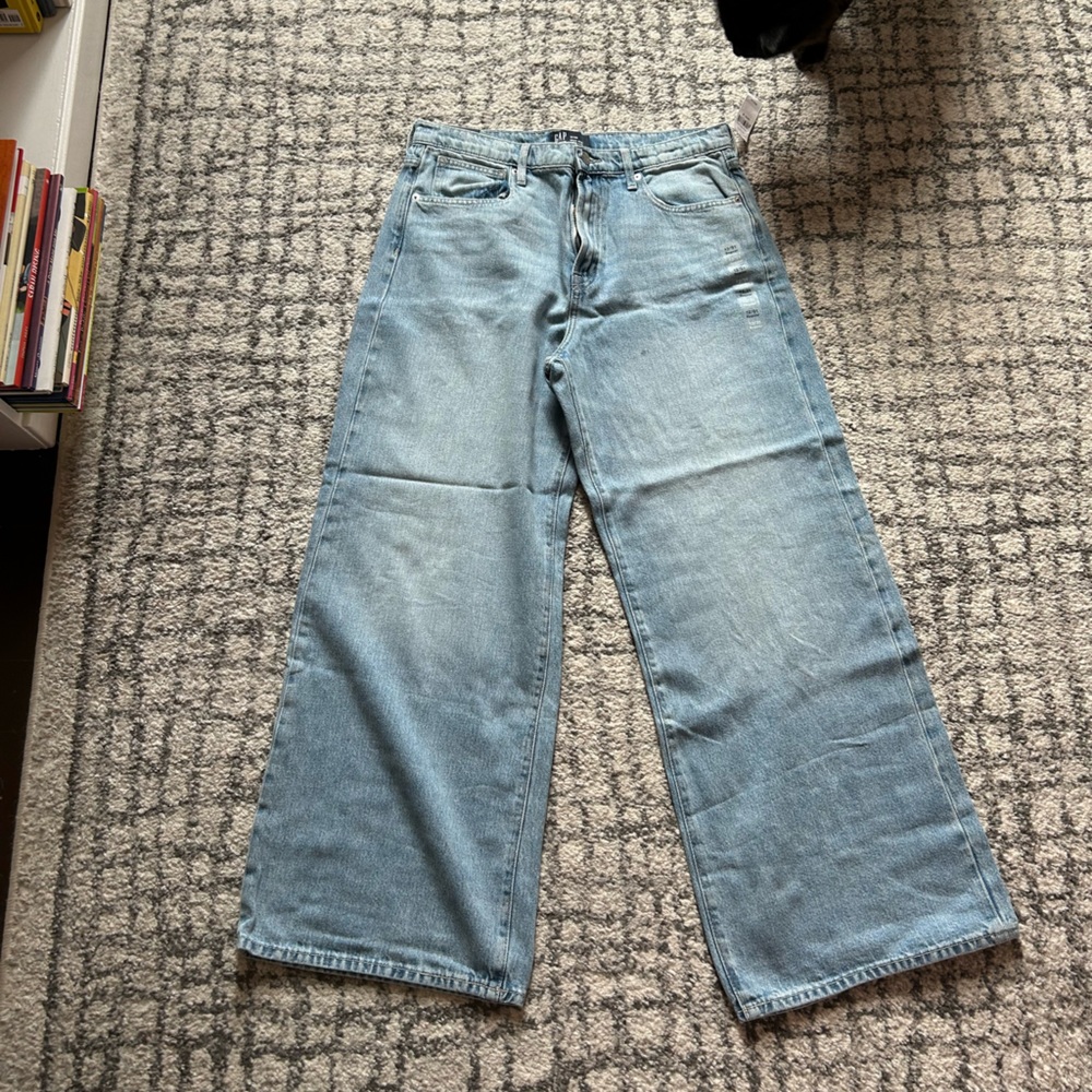 GAP Denim High Rise Wide-Leg Jeans in Light Blue